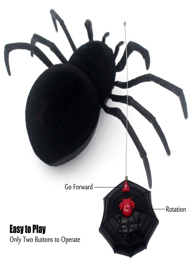 Tipmant RC Spider Remote Control Tarantula Realistic Animal Crawlers Scary Kids Halloween Christmas Prank Gag Toys Birthday Gifts (Black Hair) - Image 2